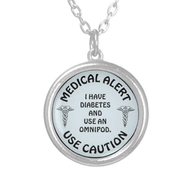 DIABETES SILVER PLATED NECKLACE (Front)
