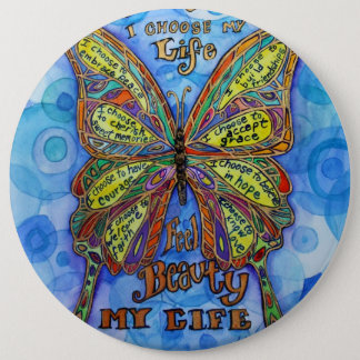 Diabetes Support My Life Butterfly Poem Buttons
