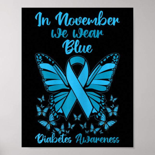 Diabetes Support November Blue Diabetes Awareness  Poster (Front)