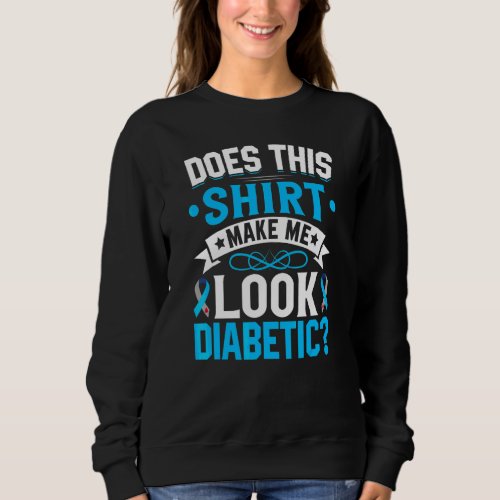 Diabetes Survivor Warrior  Blue Ribbon Diabetes Aw Sweatshirt