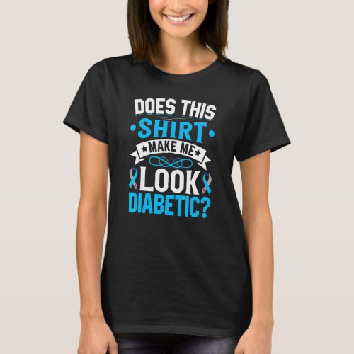 Diabetes Survivor Warrior  Blue Ribbon Diabetes Aw T-Shirt
