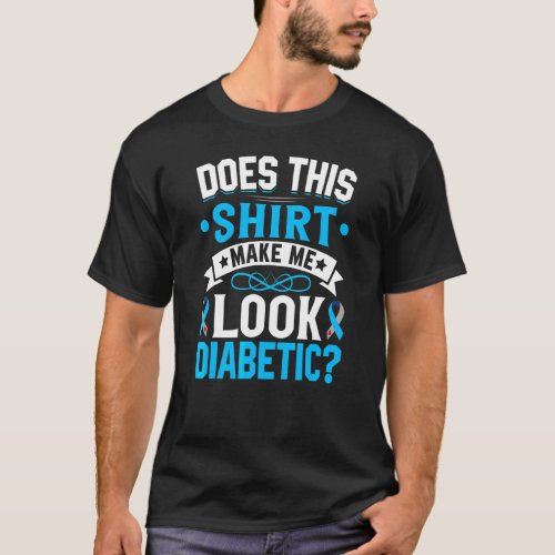 Diabetes Survivor Warrior  Blue Ribbon Diabetes Aw T-Shirt