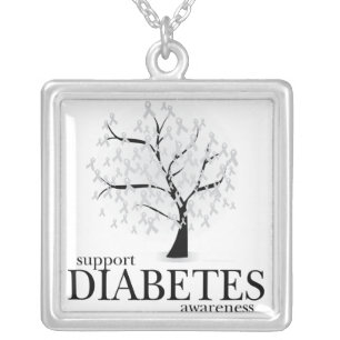 Diabetes Tree Silver Plated Necklace