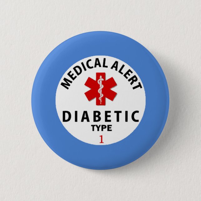 DIABETES TYPE 1 PINBACK BUTTON (Front)