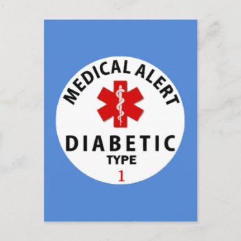 Diabetes Type 1 Postcard by Bubbleprint at Zazzle