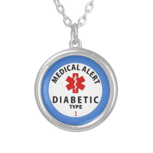 DIABETES TYPE 1 SILVER PLATED NECKLACE