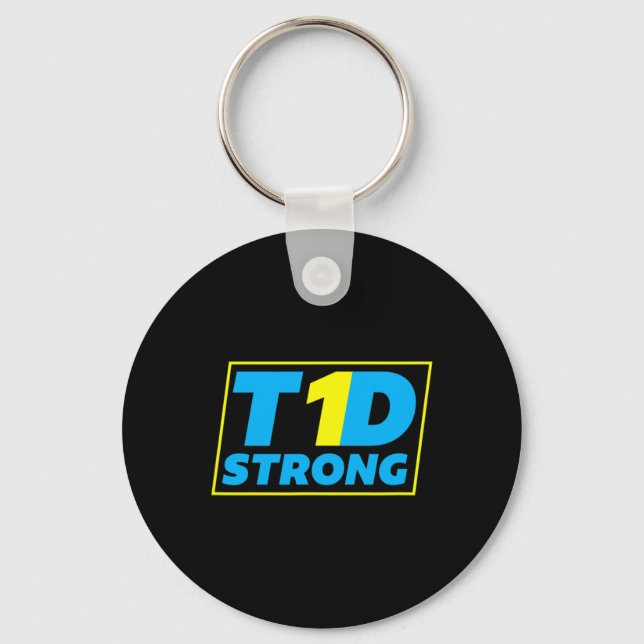 Diabetes Type 1 Strong Awareness  Keychain (Front)