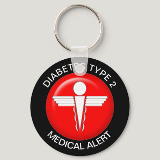 Diabetes type 2 medical alert keychain