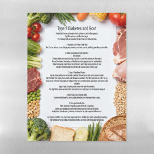 Diabetes Type 2 With Gout Food List Magnetic Dry Erase Sheet