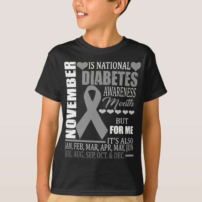 diabetes type awareness november diabetic funny gi T-Shirt (Front)