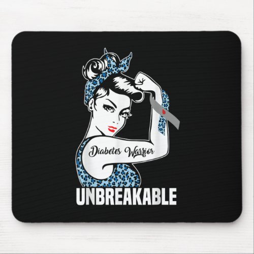 Diabetes Warrior Awareness Diabetic Blue Ribbon Le Mouse Pad