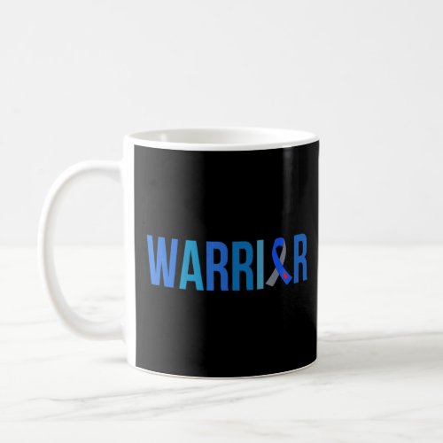 Diabetes Warrior Blue Grey Ribbon Diabetes Awarene Coffee Mug