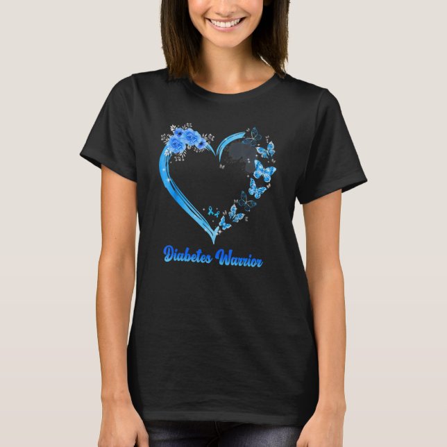 Diabetes warrior heart T-Shirt (Front)