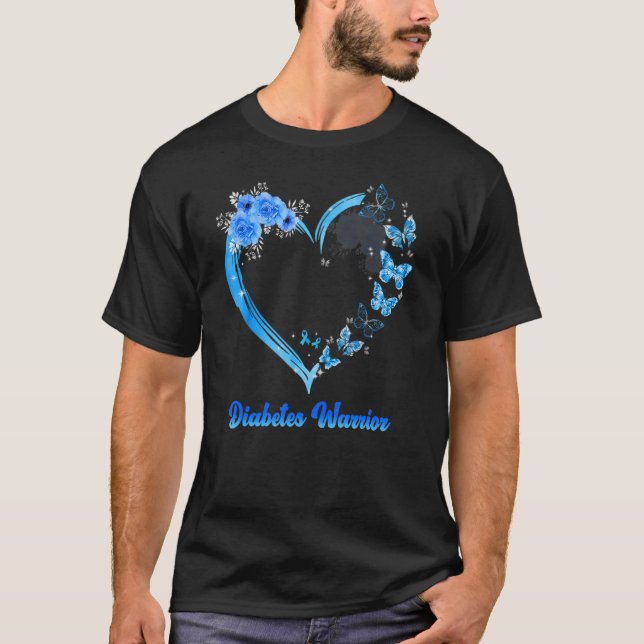 Diabetes warrior heart T-Shirt (Front)