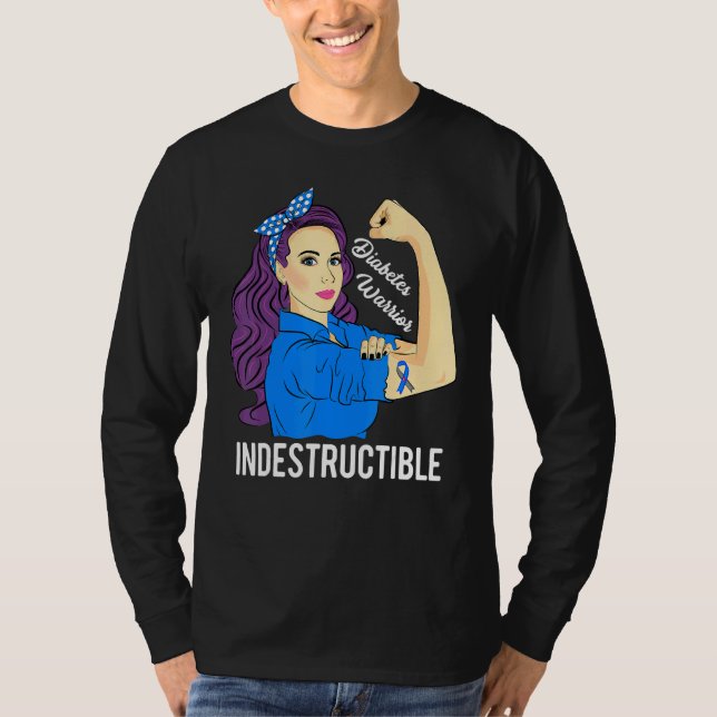 Diabetes Warrior Indestructible Diabetic Awareness T-Shirt (Front)