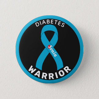 Diabetes Warrior Ribbon Black Button