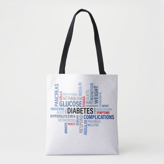 Diabetes Words Tote Bag (Front)