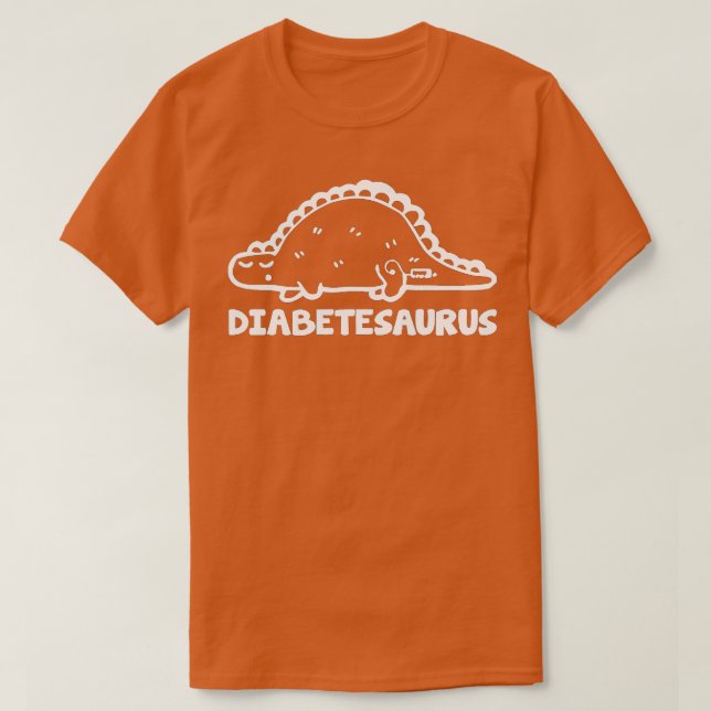 Diabetesaurus Funny Diabetes Dinosaur  T-Shirt (Design Front)