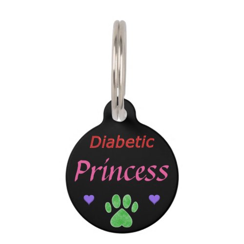 Diabetic Alert Princess Custom Pet Tag