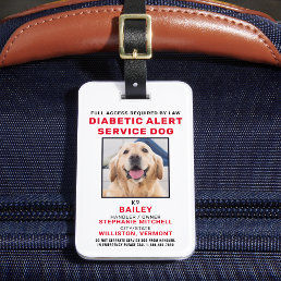 Diabetic Alert Service Dog Photo ID Badge Luggage Tag