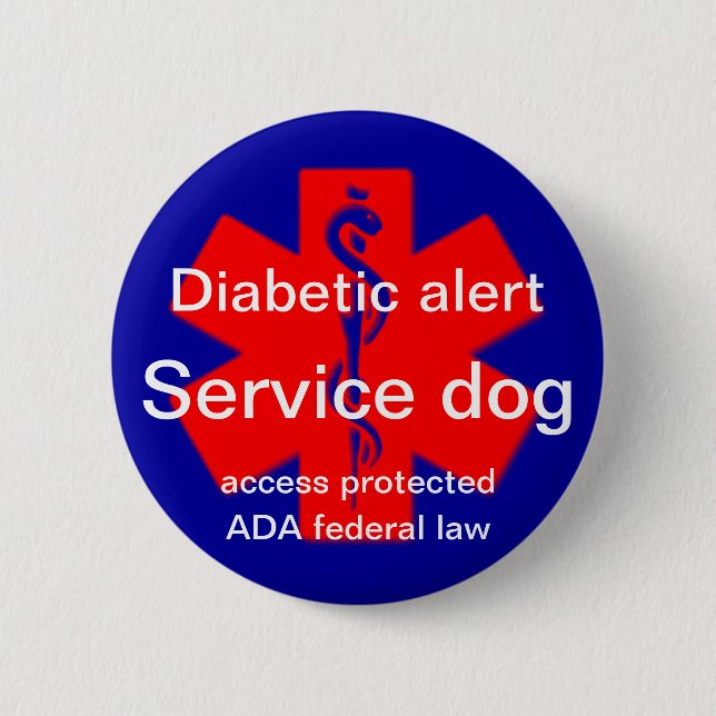 Diabetic alert service dog pin (Front)