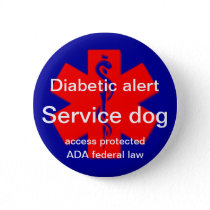 Diabetic alert service dog pin