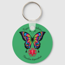 Diabetic Alert Type 1 or 2  Personalize Butterfly