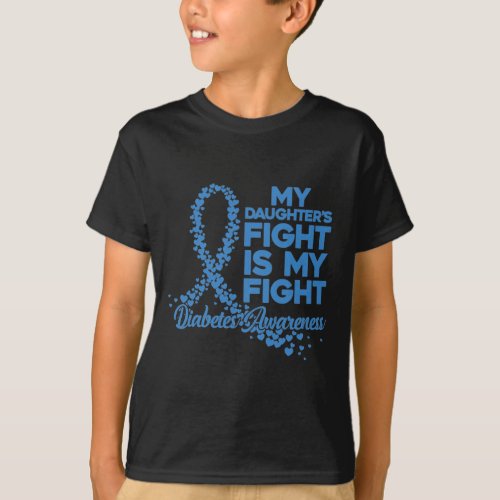 Diabetic Daugher Mother Fight Diabetes Awareness T_Shirt