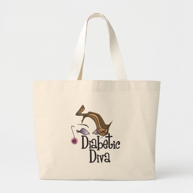 Diabetic Diva Large Tote Bag (Front)