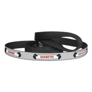 Diabetic Dog - Black Dog Silhouettes - Gray Pet Leash