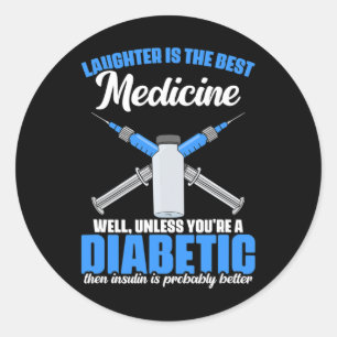 Diabetic Insulin Diabetes Warrior Diabetes Awarene Classic Round Sticker