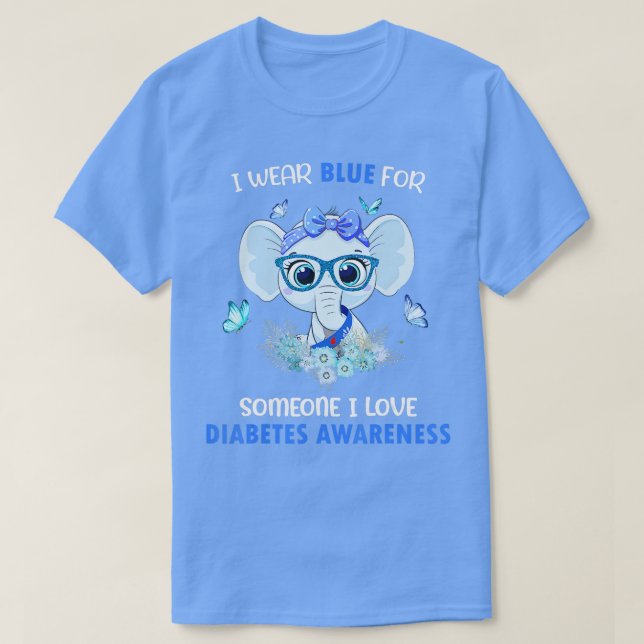 Diabetic Life Cycle Diabetes Awareness Elephant Co T-Shirt (Design Front)