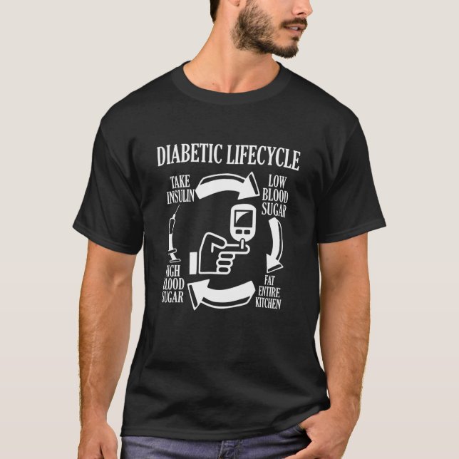 Diabetic Life Cycle  Diabetes Raise Awareness Mont T-Shirt (Front)