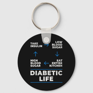 Diabetic Life Cycle Fun Diabetes Awareness Keychain
