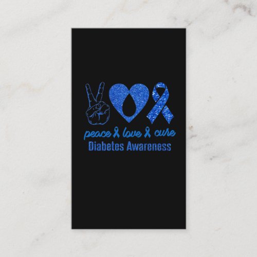 Diabetic love cure blue Diabetes Awareness Business Card
