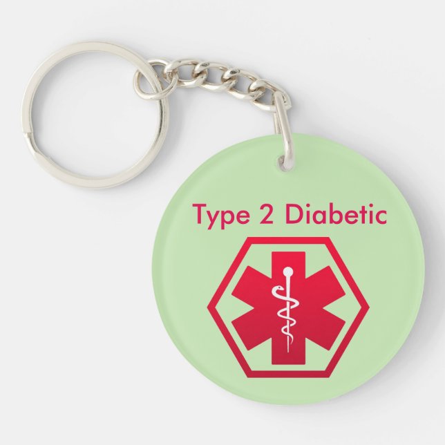 Diabetic Medical Alert Keychain (Front)