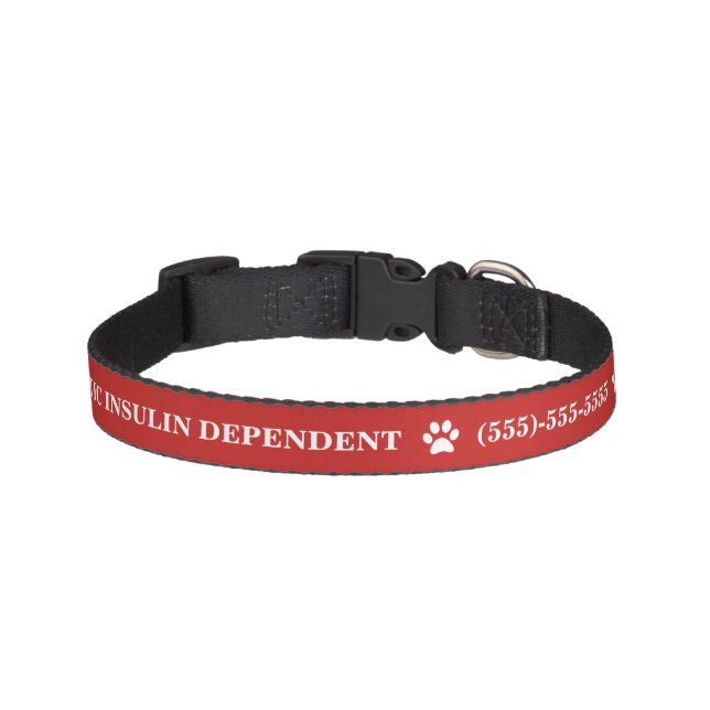 Diabetic Medical Alert Pet Collar (Front)