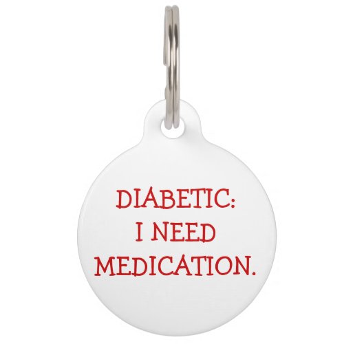 Diabetic Medical Alert Tag for Dogs