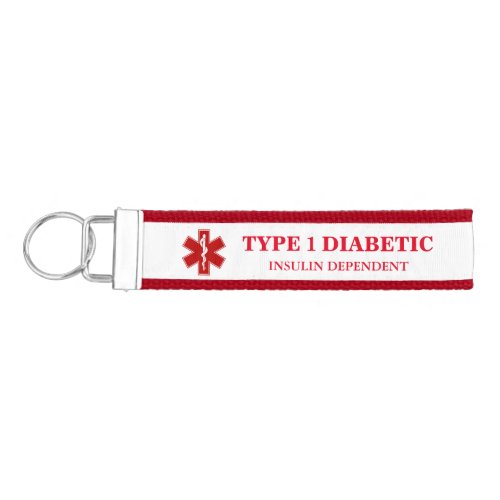 Diabetic Medical Information Wrist Keychain