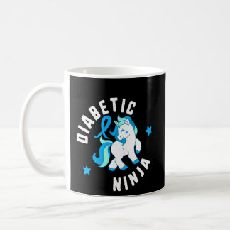 Diabetic Ninja Diabetes T1 Awareness Cute Unicorn  Coffee Mug