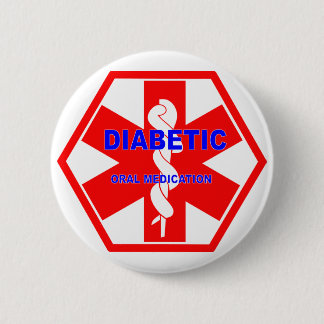 DIABETIC ORAL MEDICATION ID SYMBOL PINBACK BUTTON
