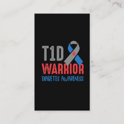 Diabetic T1D Warrior Diabetes Awareness Business Card