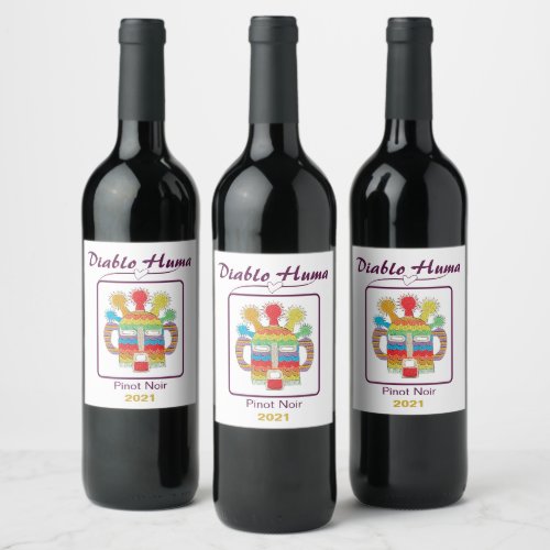 Diablo Huma Gold Vintage Set of 6 Wine Labels