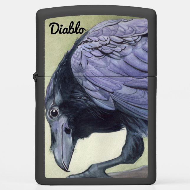Diablo The Raven Custom TEXT Zippo Lighter (Front)