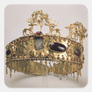 Diadem, found in the burial mound at Khoklach Square Sticker