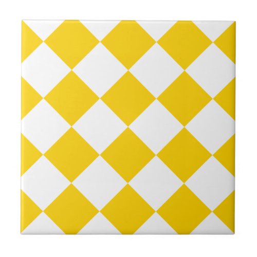 Diag Checkered Large_Light Yellow and Dark Yellow Tile