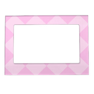 Diag Checkered Large - Pink and Light Pink Magnetic Photo Frame