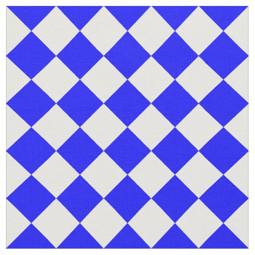 Diag Checkered Large - White and Blue Fabric