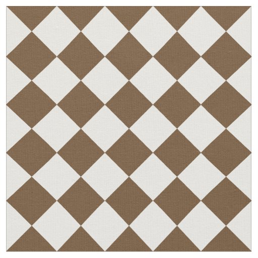 Diag Checkered Large - White and Dark Brown Fabric