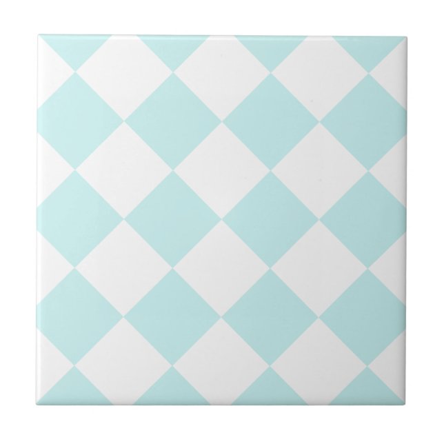 Diag Checkered Large - White and Pale Blue Tile (Front)
